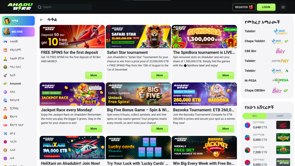 Ongoing Promotions and Gaming Features