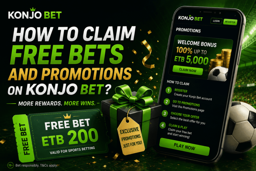 How to claim free bets and promotions on Konjo Bet?