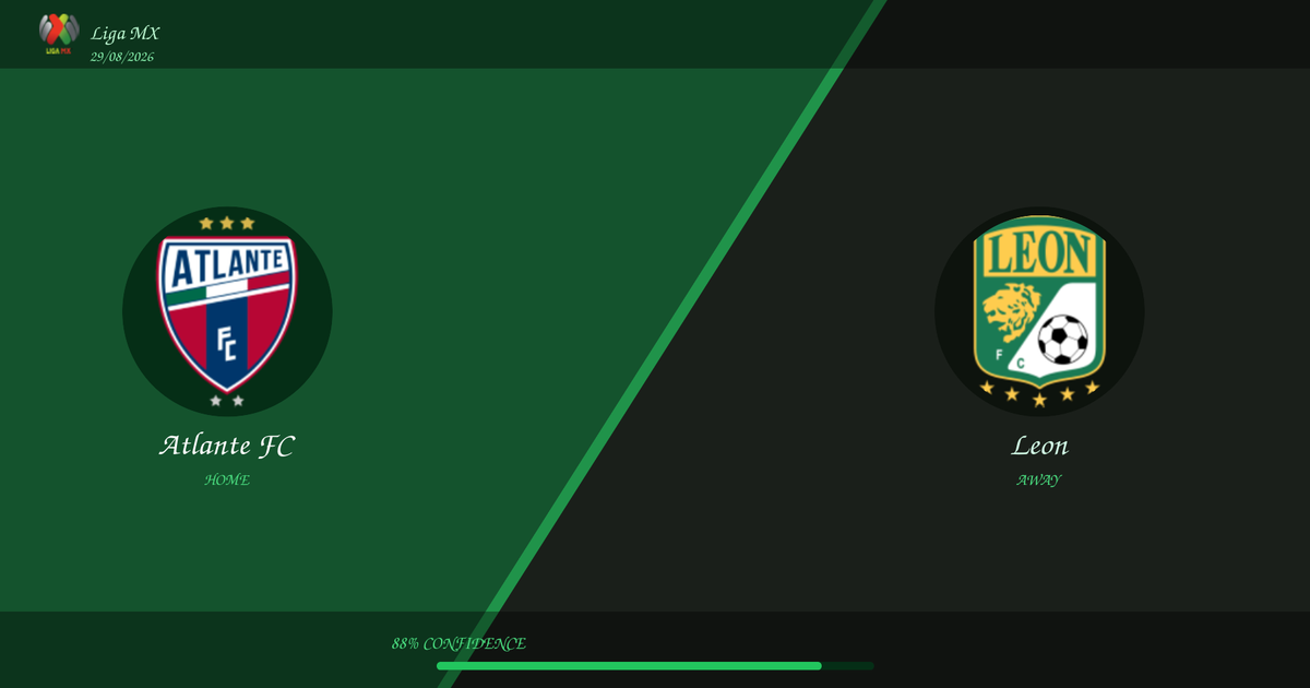 Free Prediction: Atlante FC vs Leon | Liga MX | 29/08/2026