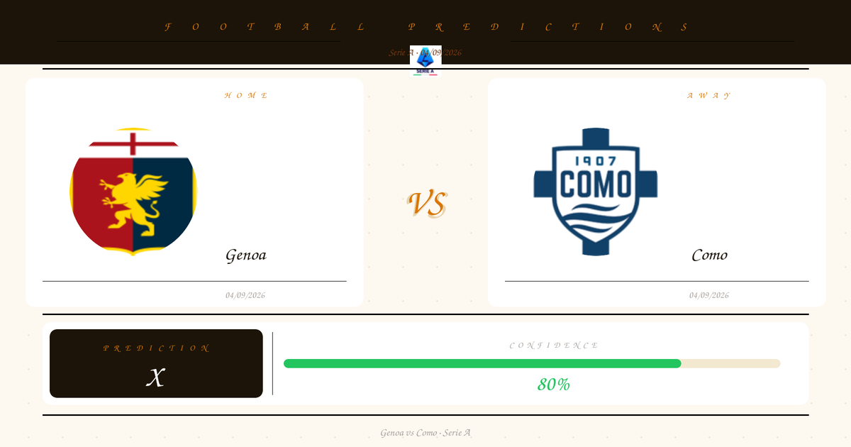Genoa vs Como — Prediction | Serie A | 04/09/2026