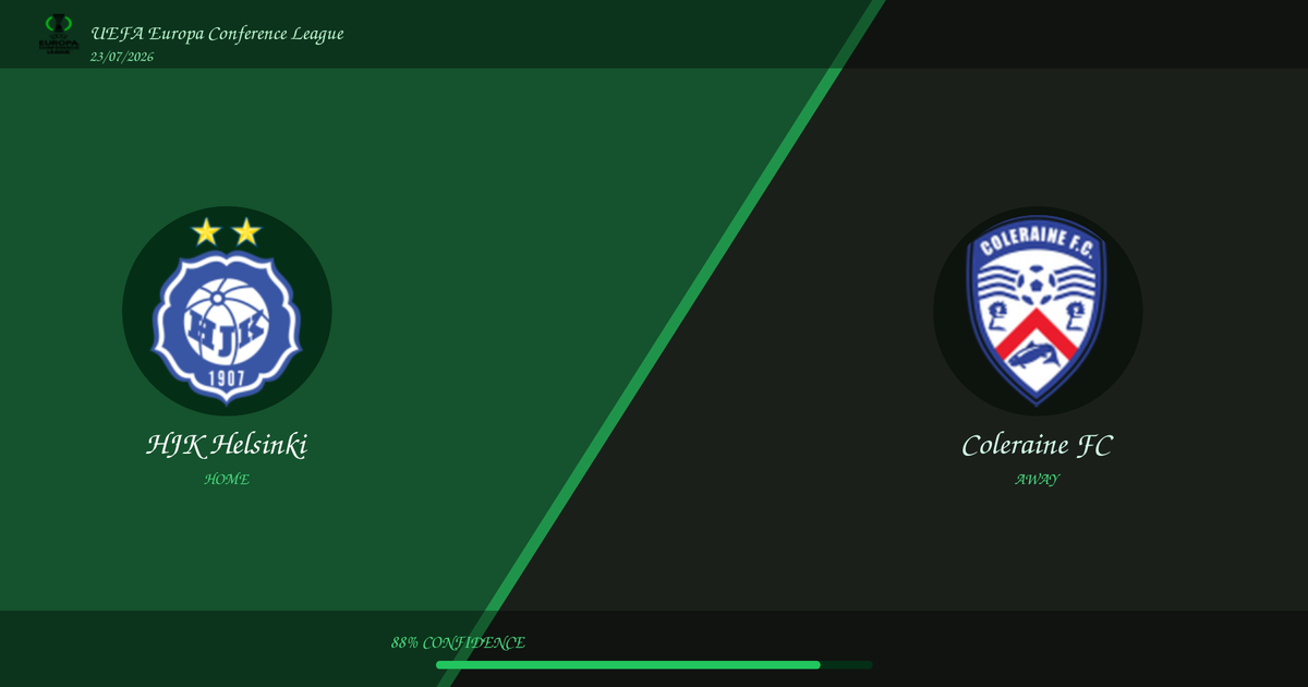 Prediction: HJK Helsinki vs Coleraine FC | UEFA Europa Conference League | 23/07/2026