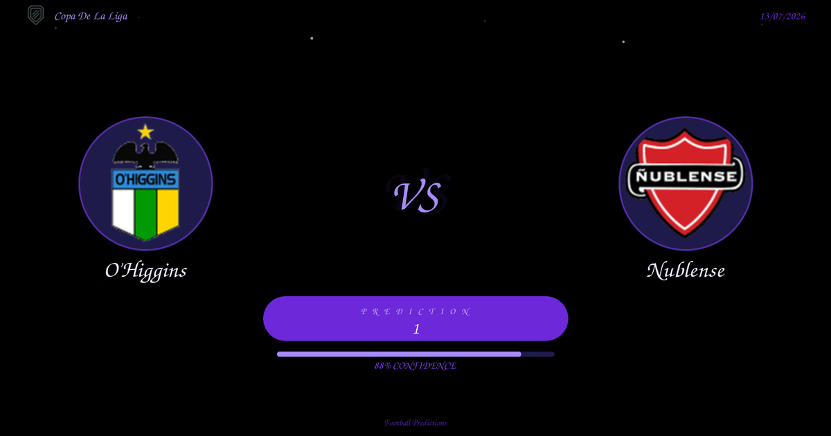 O’Higgins vs Nublense Prediction and Analysis | Copa De La Liga | 13/07/2026