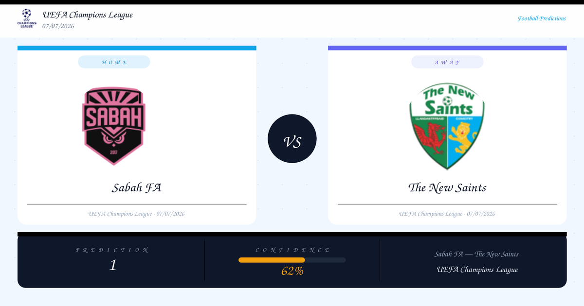 Sabah FA vs The New Saints — Prediction | UEFA Champions League | 07/07/2026