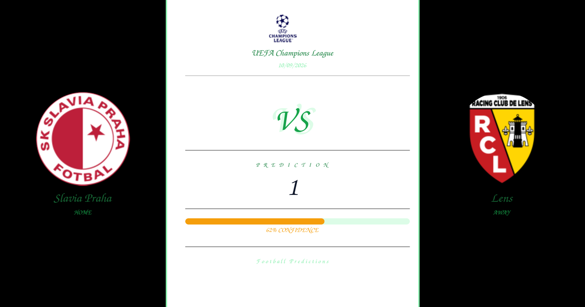 Slavia Praha vs Lens — Prediction | UEFA Champions League | 10/09/2026